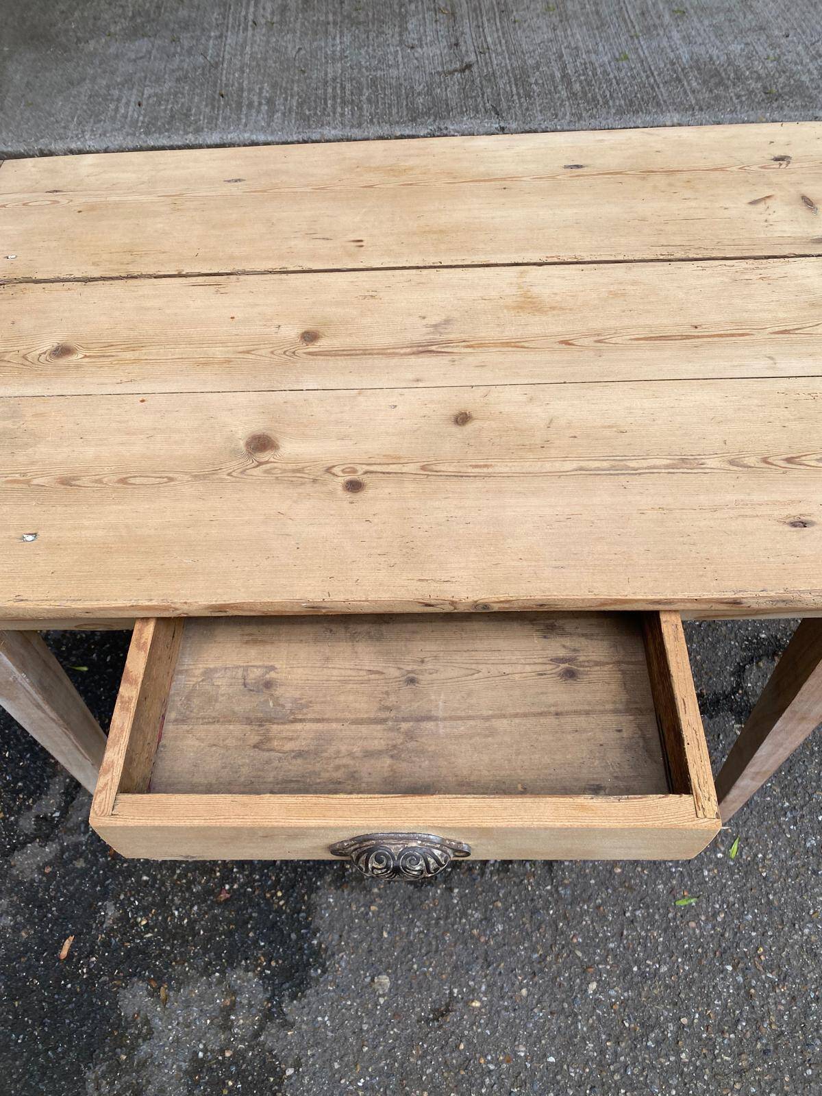 19th-century solid wood farmhouse table.