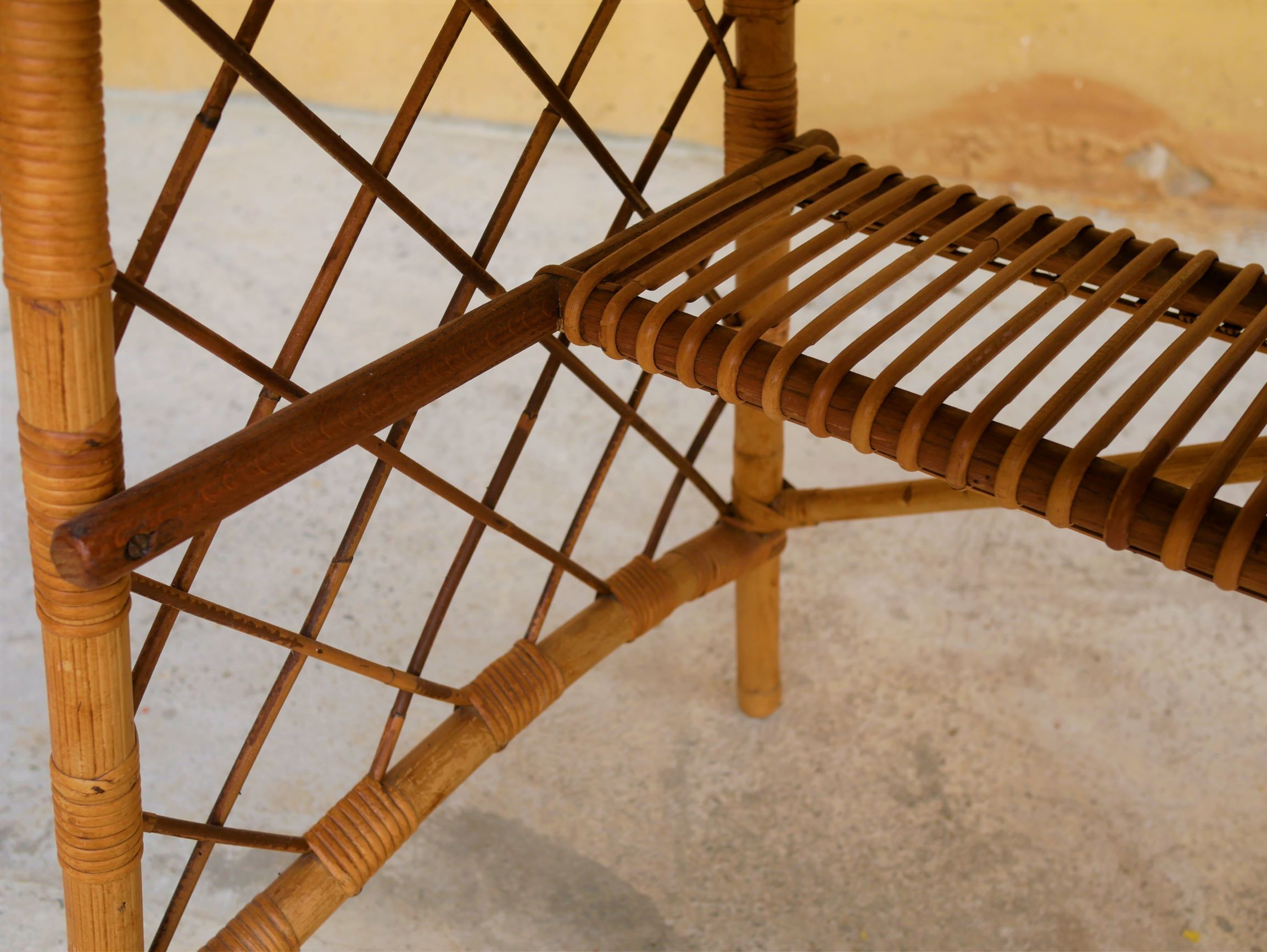 Rattan desk by Louis Sognot, 1950