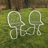 70s tubular garden bench