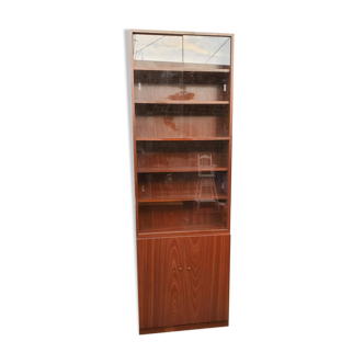Beautiful 2-part Scandinavian-style piece of furniture with glass section, 1970s