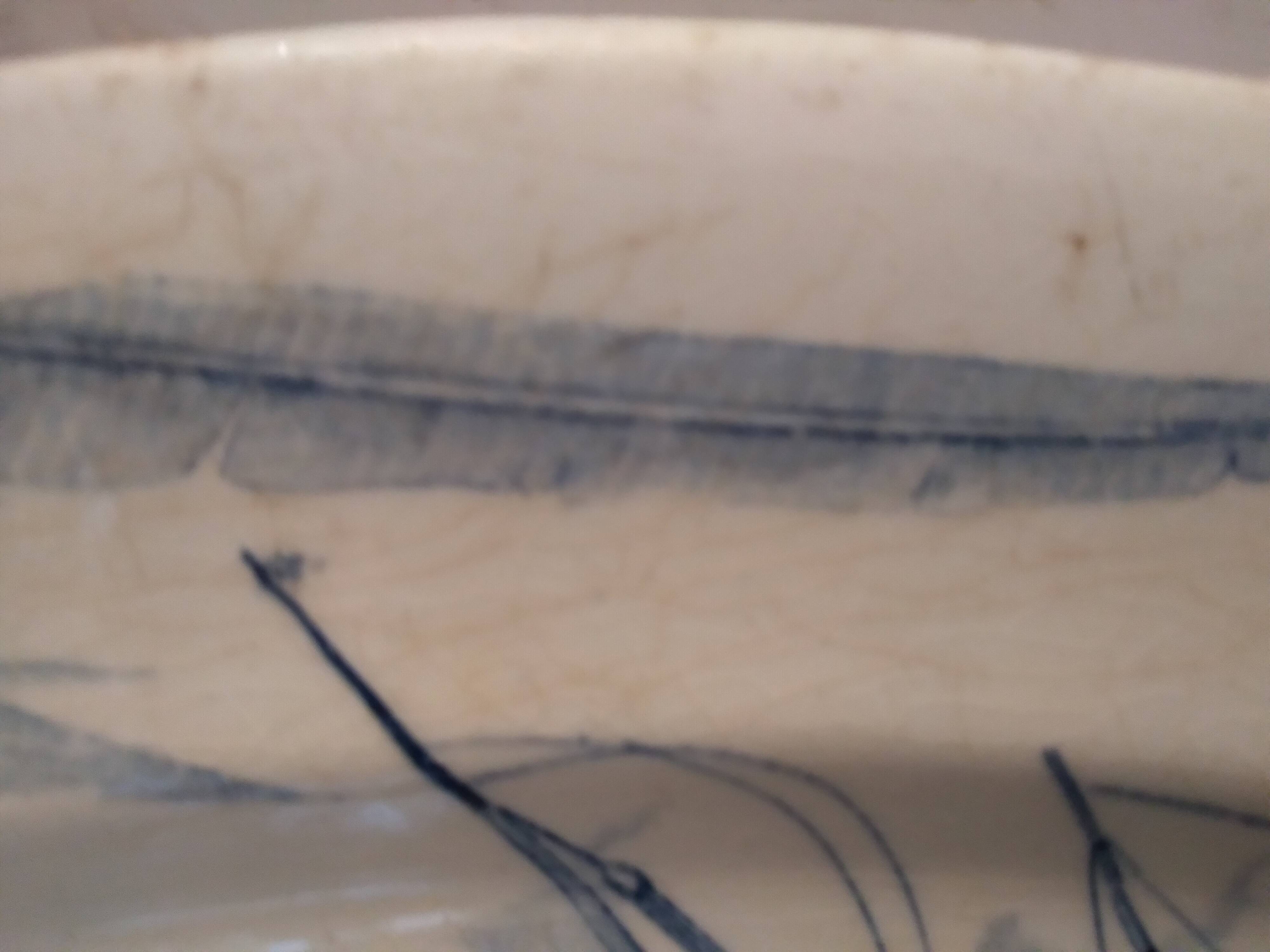 Faience dish of clairefontaine decor marine