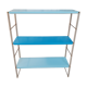 Étagère métal bleu montant strier or 59x48x16