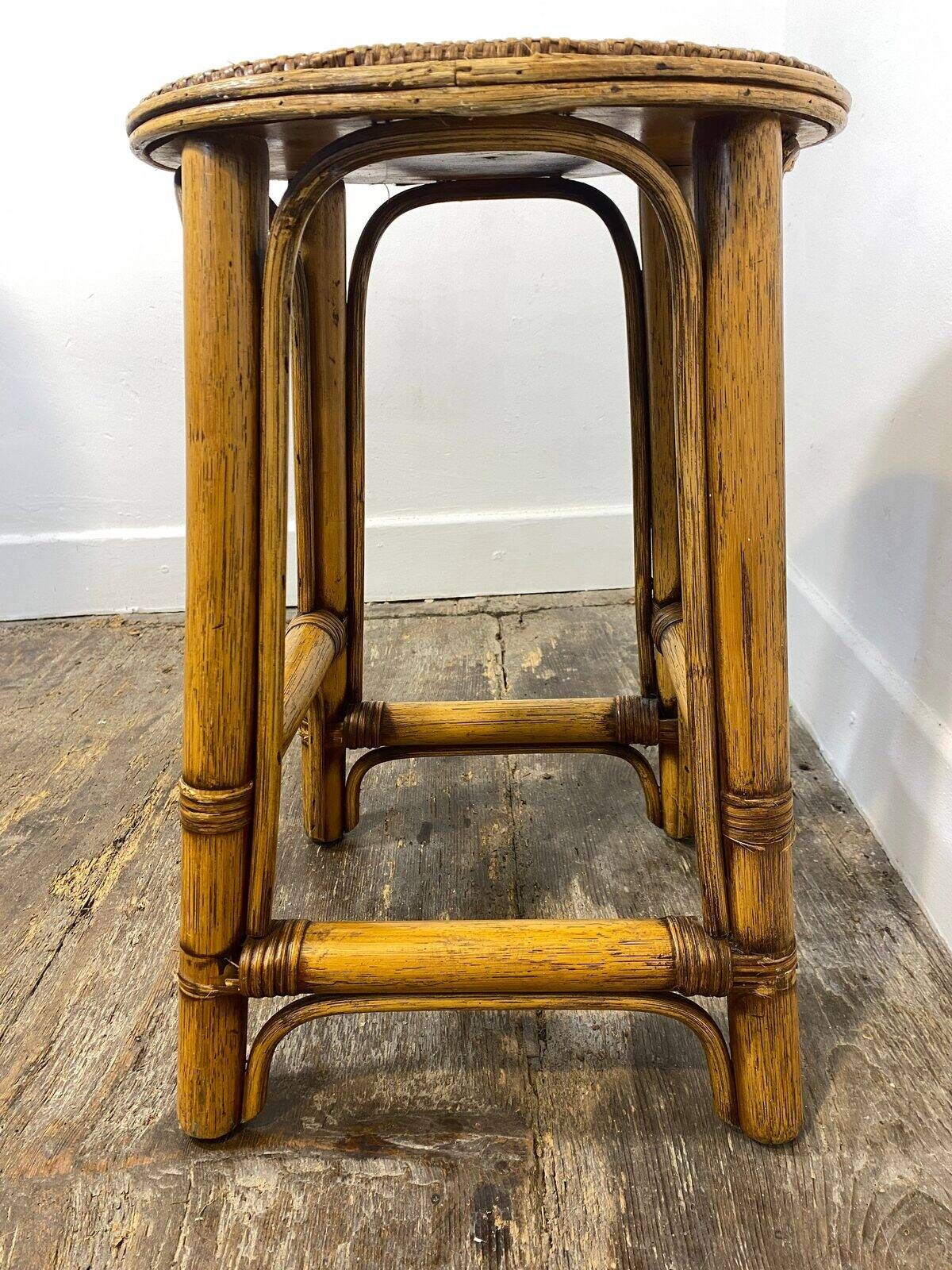 Rattan and cane stool, seaside spirit, mid-20th century.