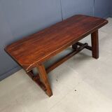 Solid wood brutalist dining table, 1960s