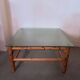 Vintage bamboo coffee table with glass top, 1970s, Brazil