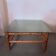 Vintage bamboo coffee table with glass top, 1970s, Brazil