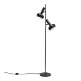 Lampadaire à deux têtes en chrome, années 1970