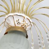 Suspension style Murano en cristal de Bohême et pampilles bleues