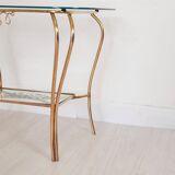 Console - table basse - laiton et verre - vintage.
