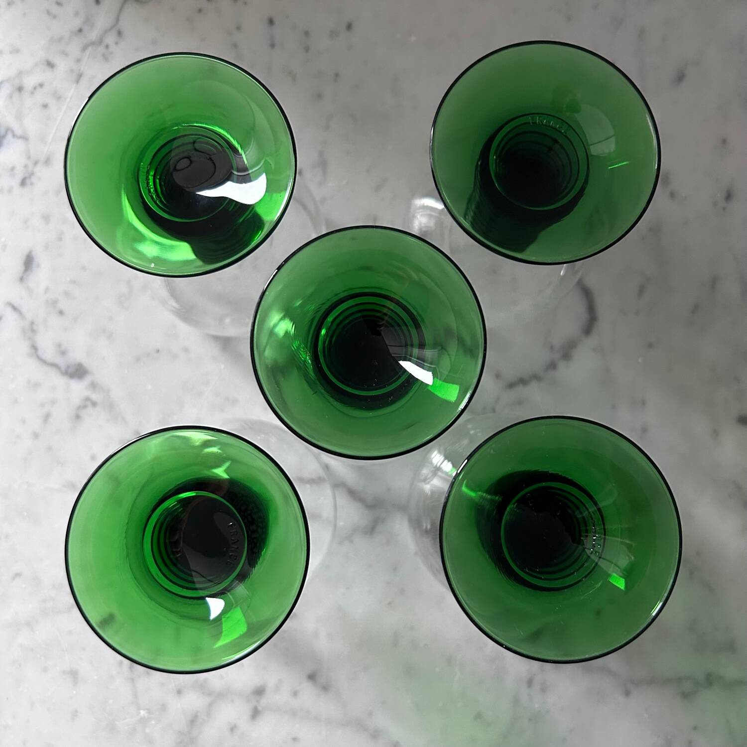 Service de 5 verres Roemer gravés 