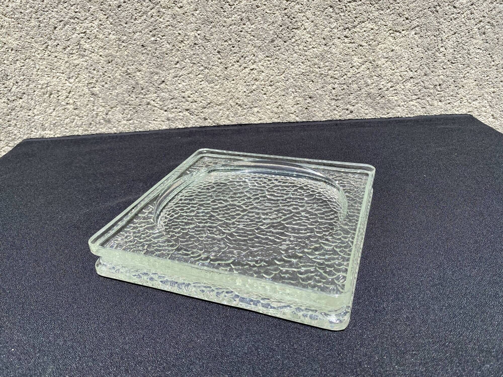 Glass brick lumax nevada empty pocket ashtray vintage 60s