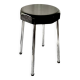 Vintage stool in black Bakelite and chrome metal Supra Luxe