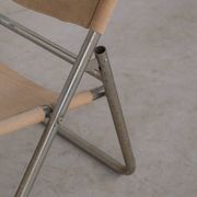 Niels Gammelgaard 'Cox' Folding Linen Mid-Century Chrome Lounge Chair