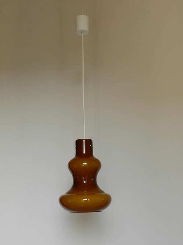 Amber and white opaline hanging inside (1970)
