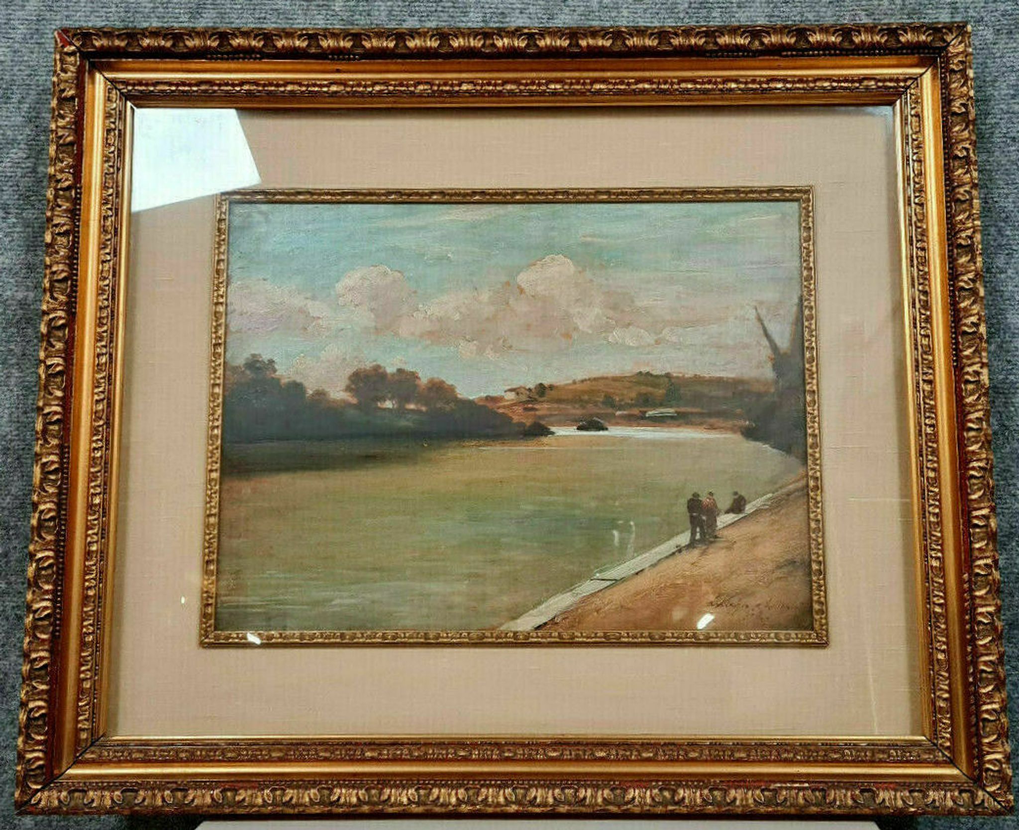 Italian School circa 1900 Oil on panel signed lower right view of the river Doria