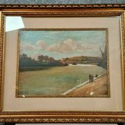 Italian School circa 1900 Oil on panel signed lower right view of the river Doria