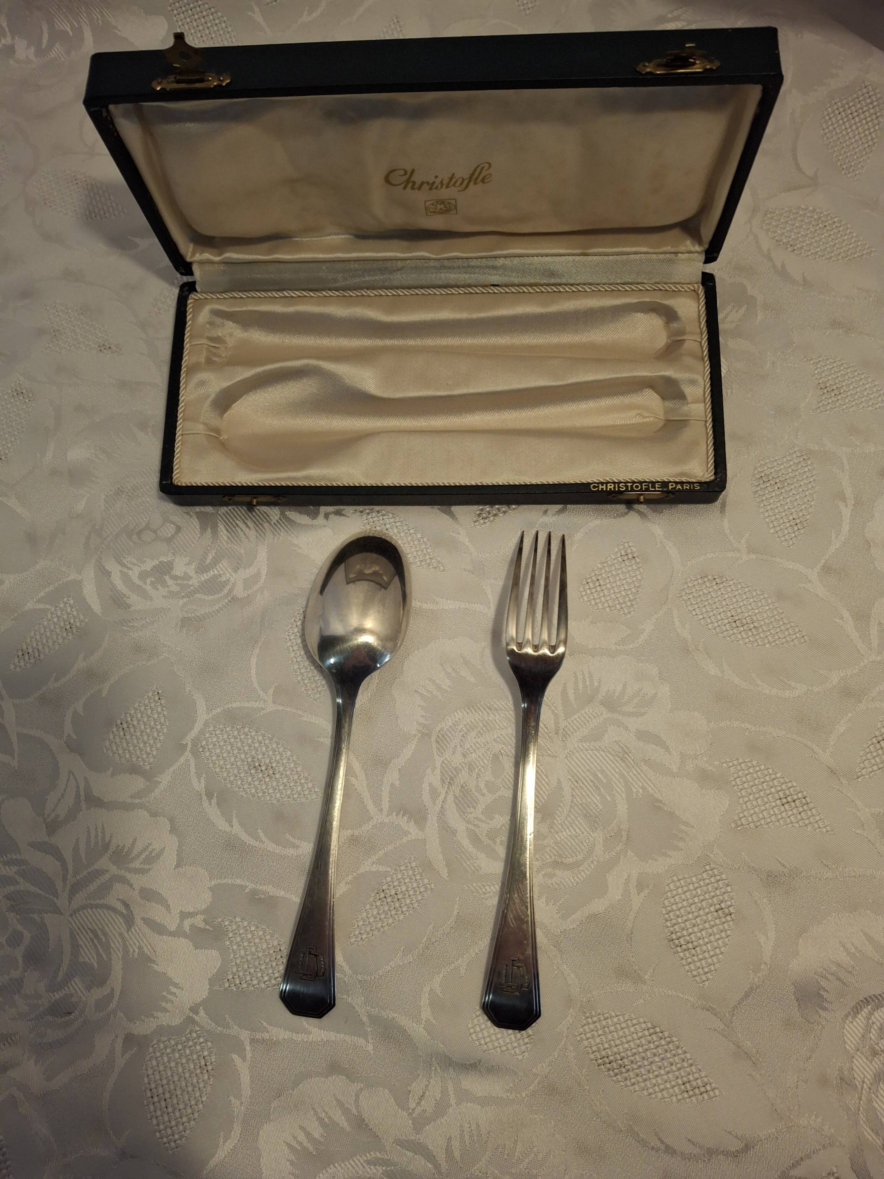 Duo fourchette cuiller christofle