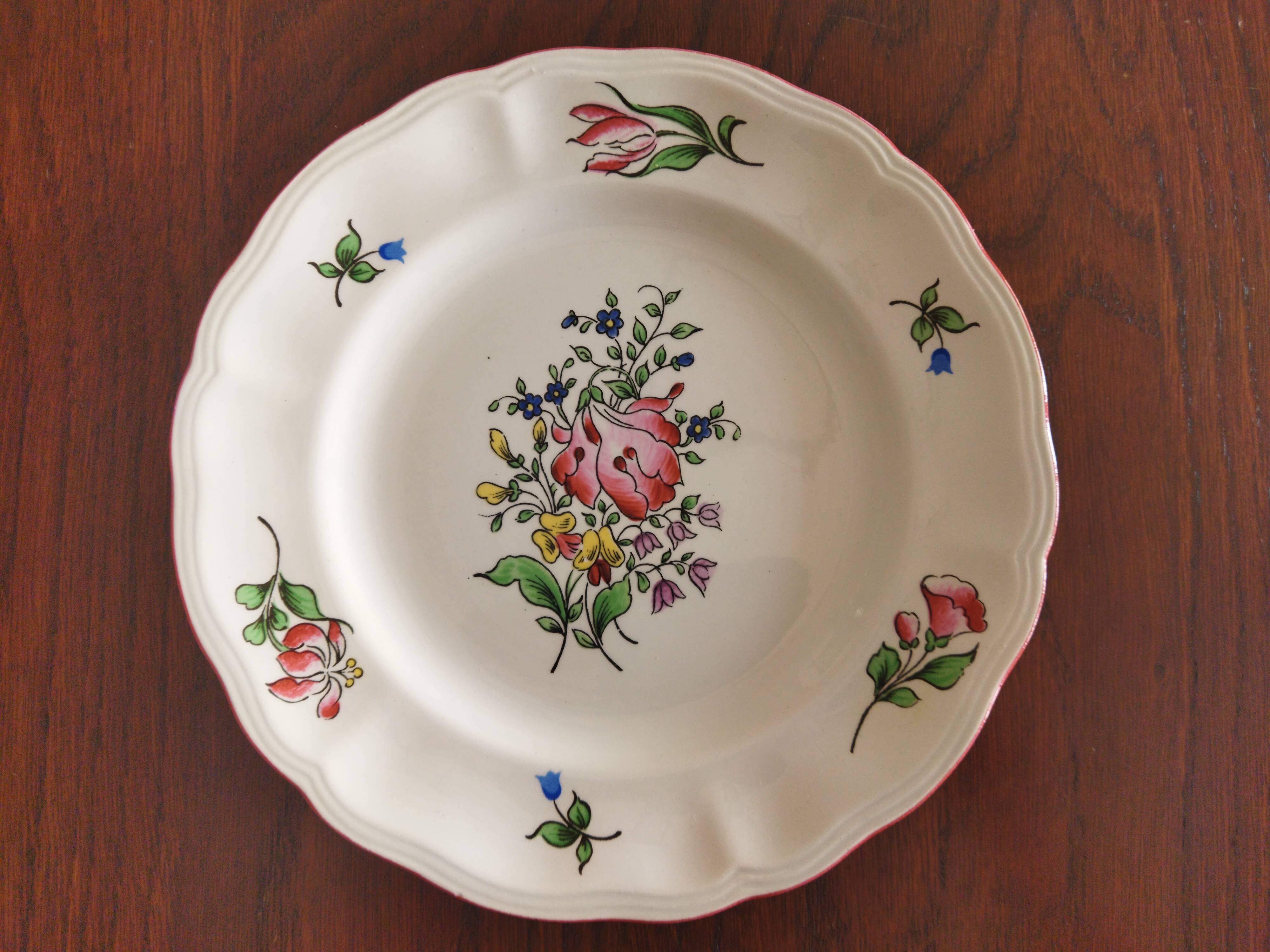 5 assiettes à cake "Réverbère fin" KG Lunéville