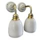 Pair of vintage white opaline sconces restored