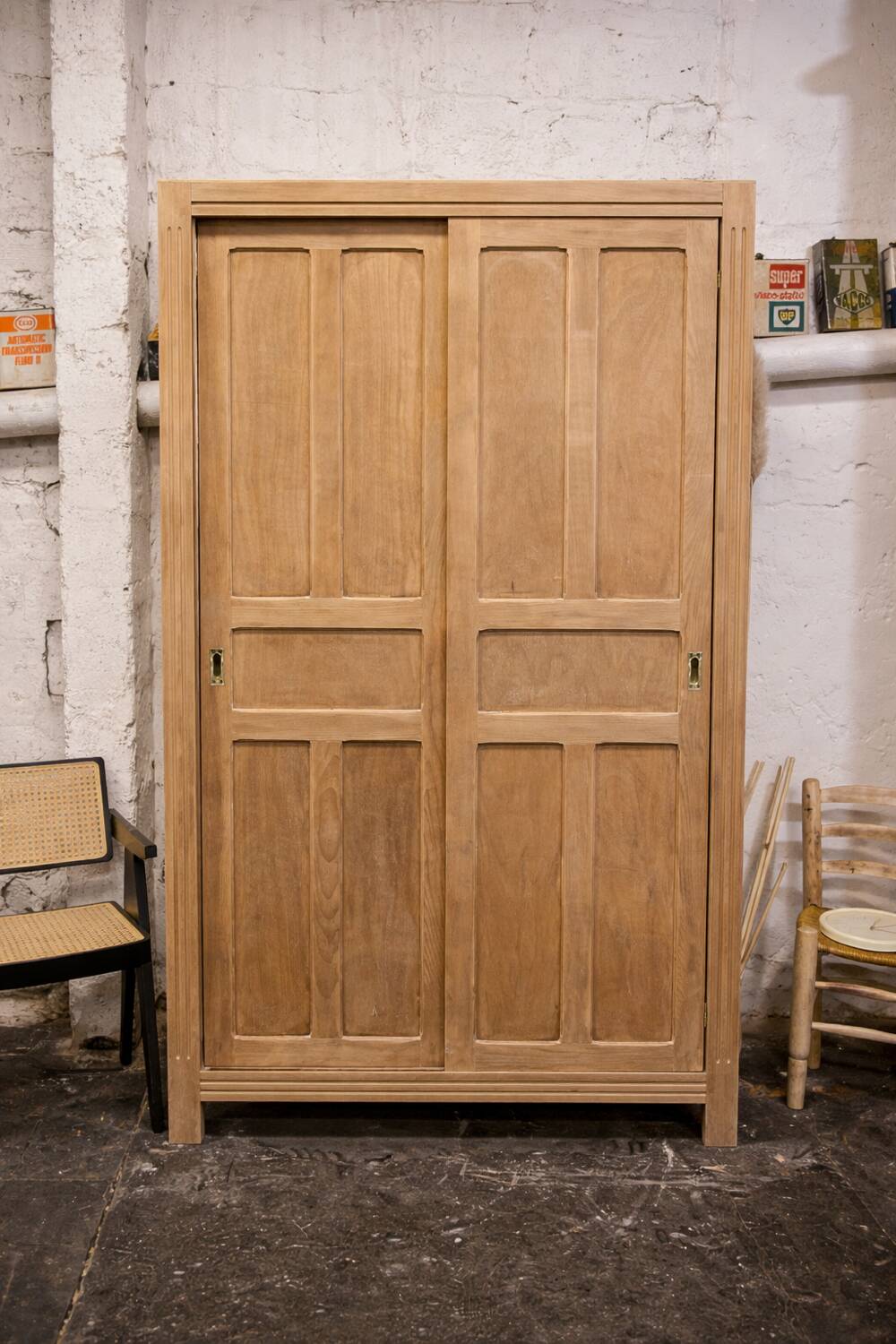 Vintage Parisian wooden wardrobe — 1950s