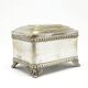 Eclectic sugar bowl, silver-plated brass, Bracia Buch, Poland, early 20th century