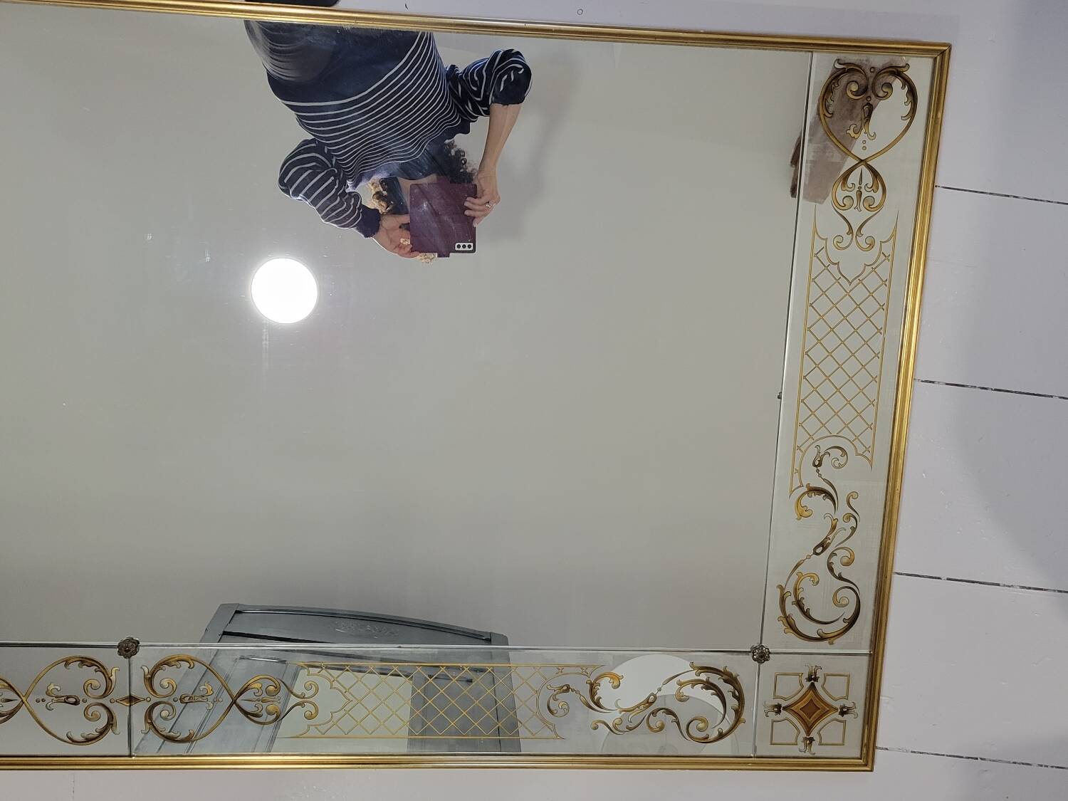 Eglomise brasserie mirror, late 19th century