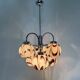 XL Italian purple and white Murano glass swirl chandelier, 1970s
