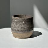 Large gray Indonesian ceramic mug