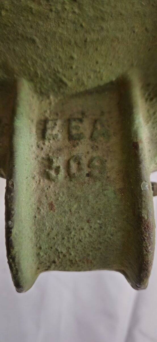 Old industrial cast iron lamp – workshop/factory light – glass