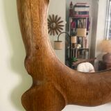 Polymorphic mirror in vintage wood