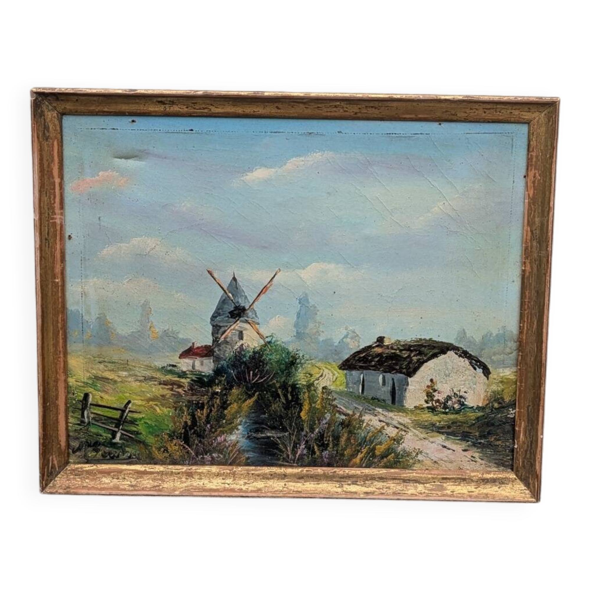 Oil on canvas, old painting