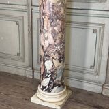 Column in purple and white breccia marble from Carrara, 19th century