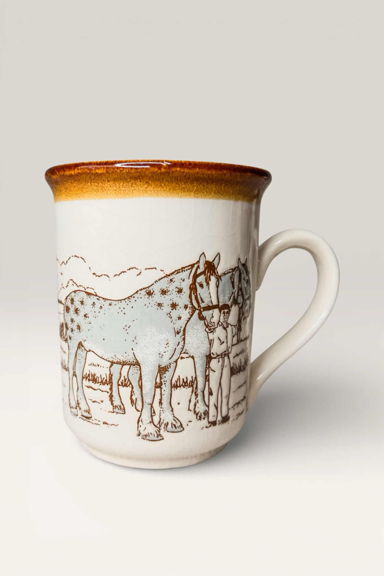 4 Mugs Staffordshire Tableware scènes Rurales Anglaises