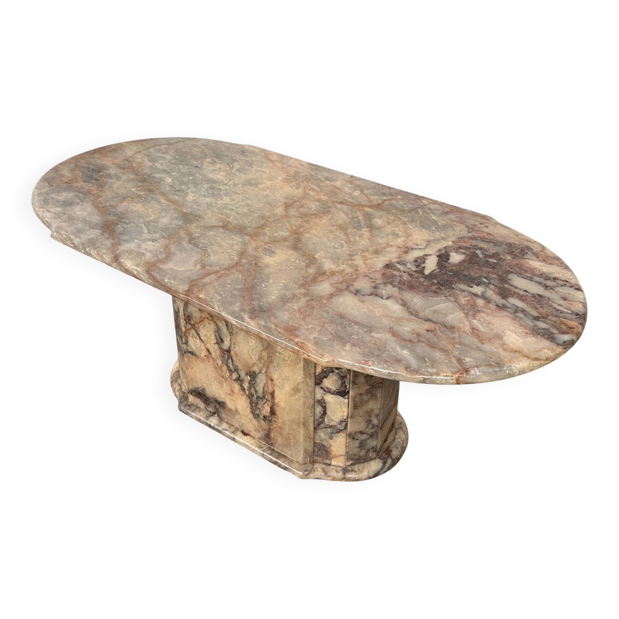Classic Marble Coffee Table Fior di Pesco, Italy, 1970s
