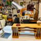 Large range office mail solid oak design workshop France vintage 60s