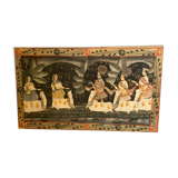 Tableau à la gouache sur tissu indien