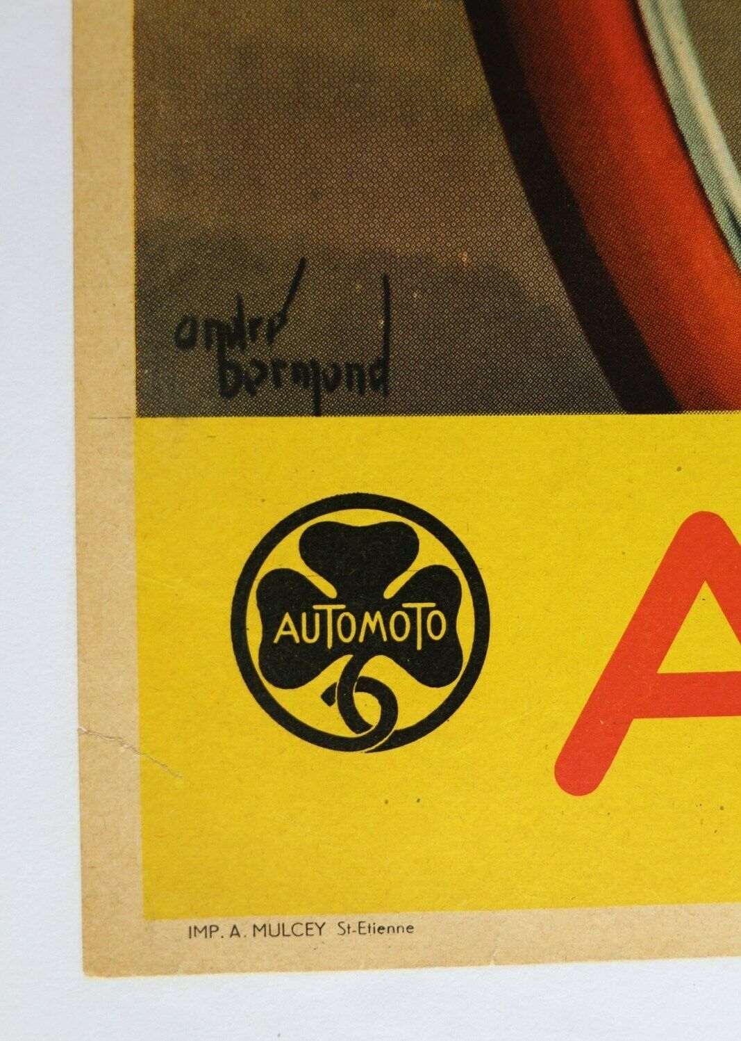 Poster old automoto motorcycle scooter triumpharch Paris André Bermond