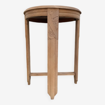 Art Deco pedestal table in solid oak, circa 1940