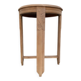 Art Deco pedestal table in solid oak, circa 1940