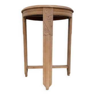 Art Deco pedestal table in solid oak, circa 1940