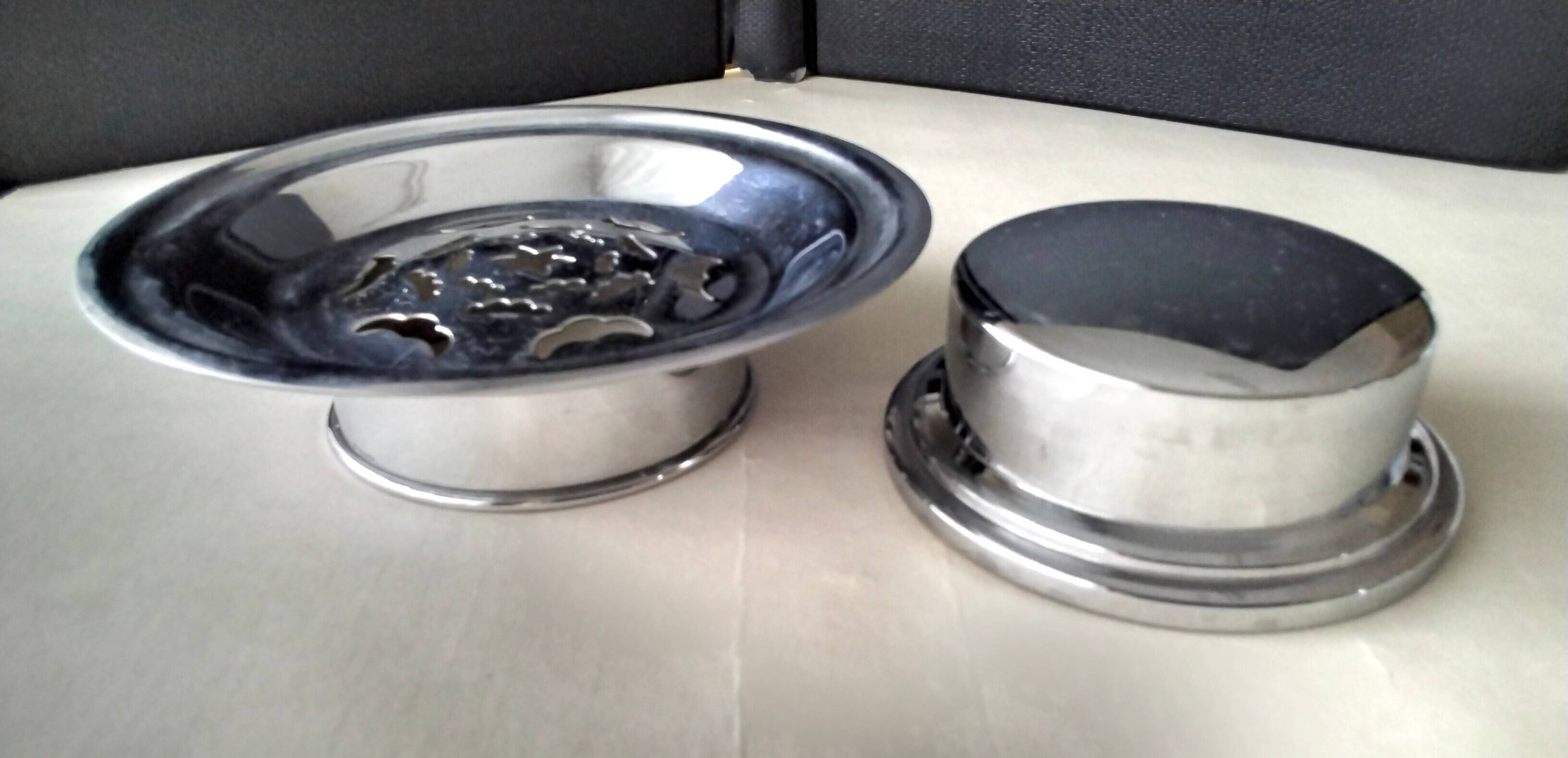 Large butter dish type "Coquillor" in stainless steel