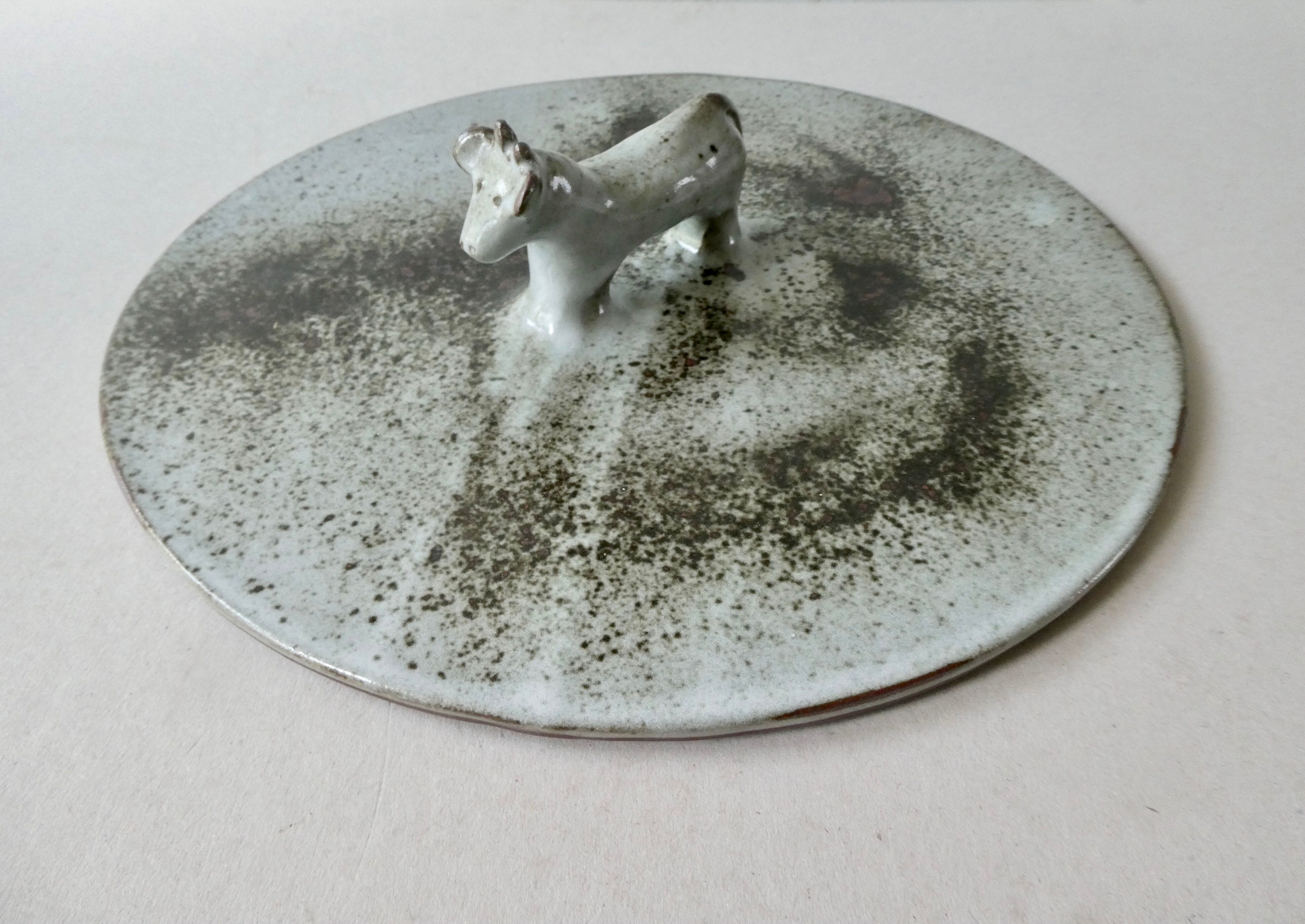 Sandstone cheese platter by Chantal and Thierry Robert, 70s