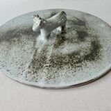 Sandstone cheese platter by Chantal and Thierry Robert, 70s