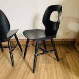 Set of 3 black Baumann eye model chairs
