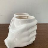 Vintage vase Enamelled ceramic hands 70s