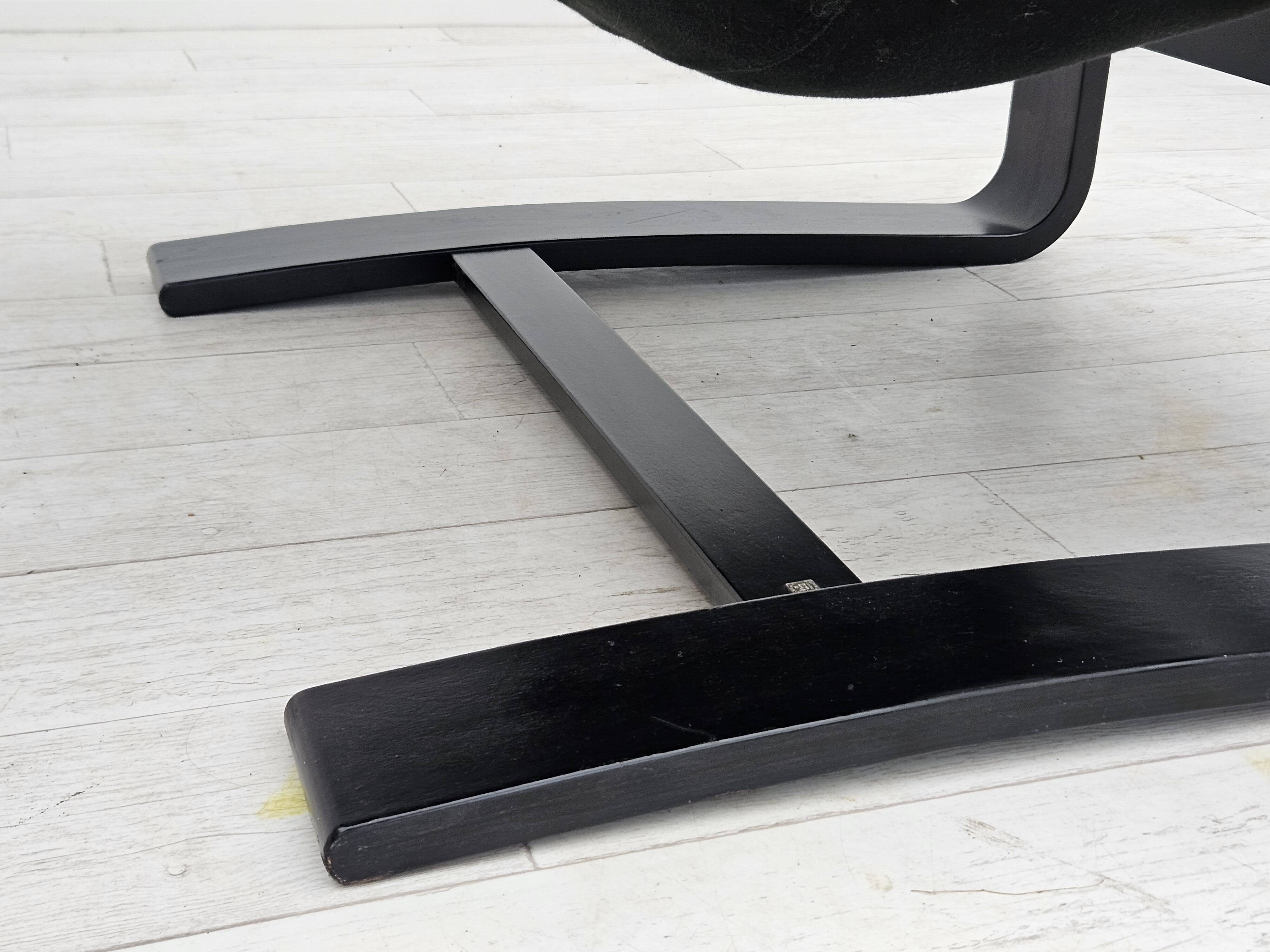 Chaise longue kroken, années 1970, design suédois par ake fribyter pour nelo, état d'origine.