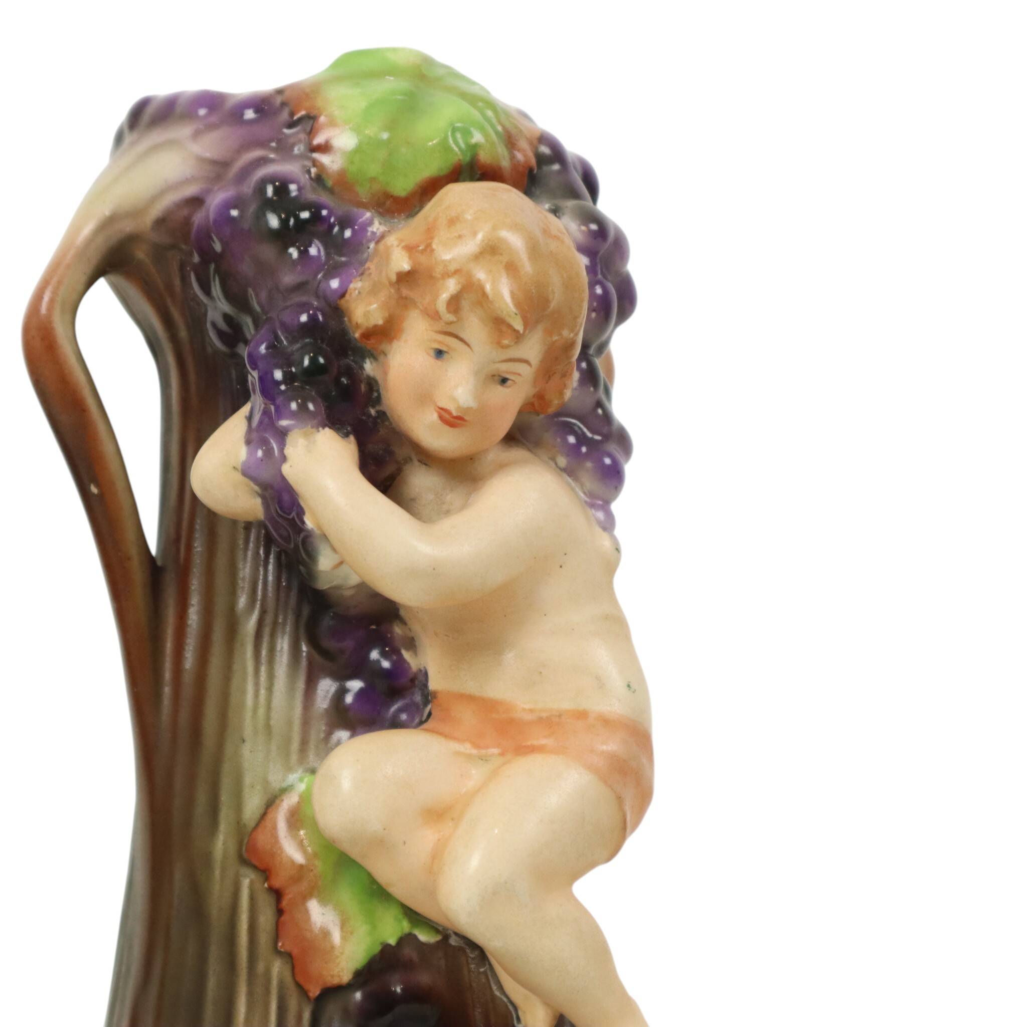Art Nouveau Vases Putti Cherub Amphora Style Pottery