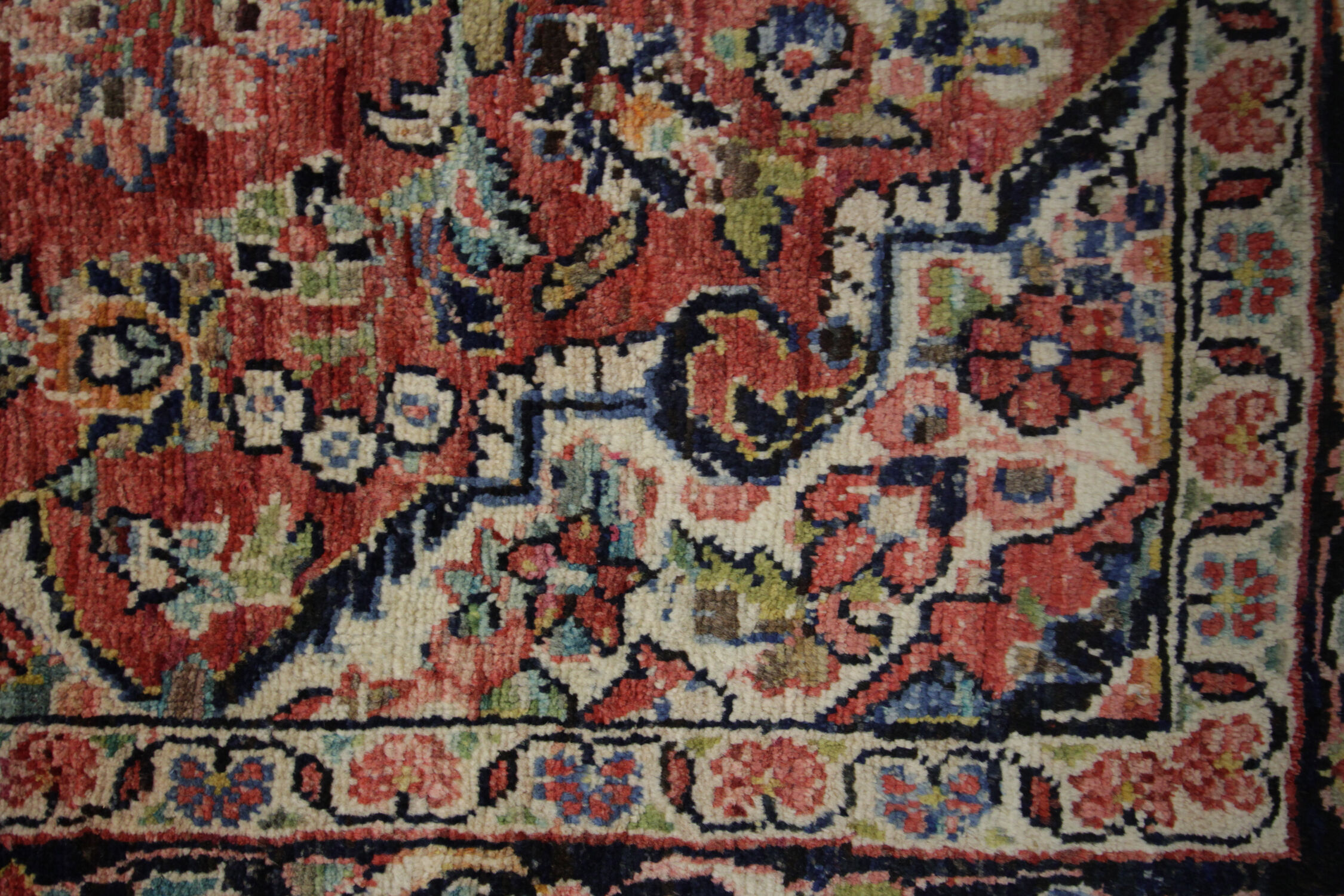 Traditional persian area rug handwoven red wool carpet rug- 130x220cm