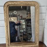 Old Louis Philippe style gilded mirror, 102cm H