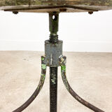 Industrial 3 legged factory swivel stool grey green